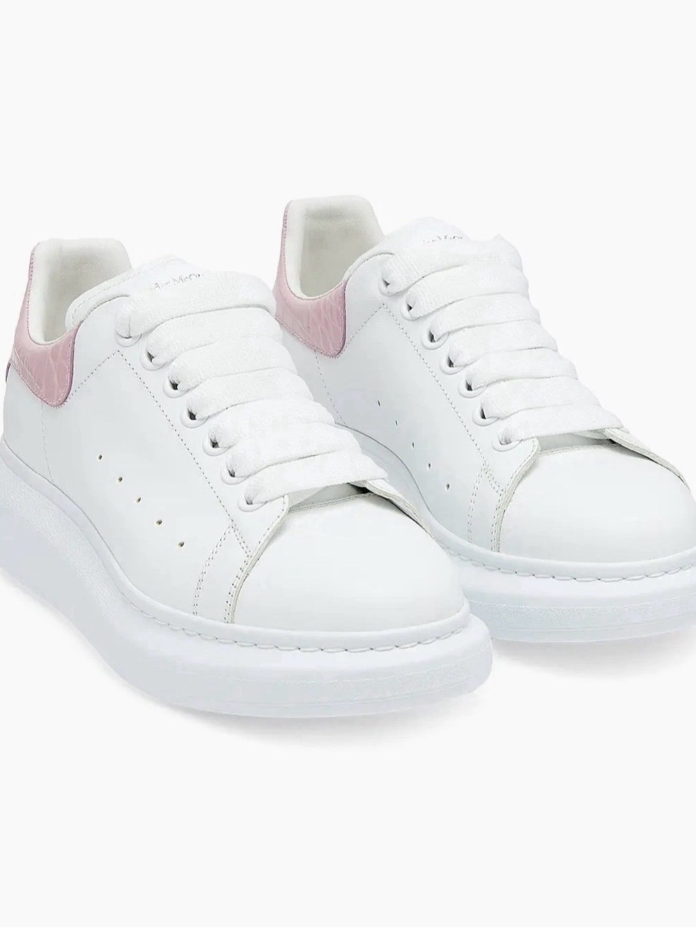 NIB Alexander McQueen New Tech Calf White/Powder Pink US10/EU40